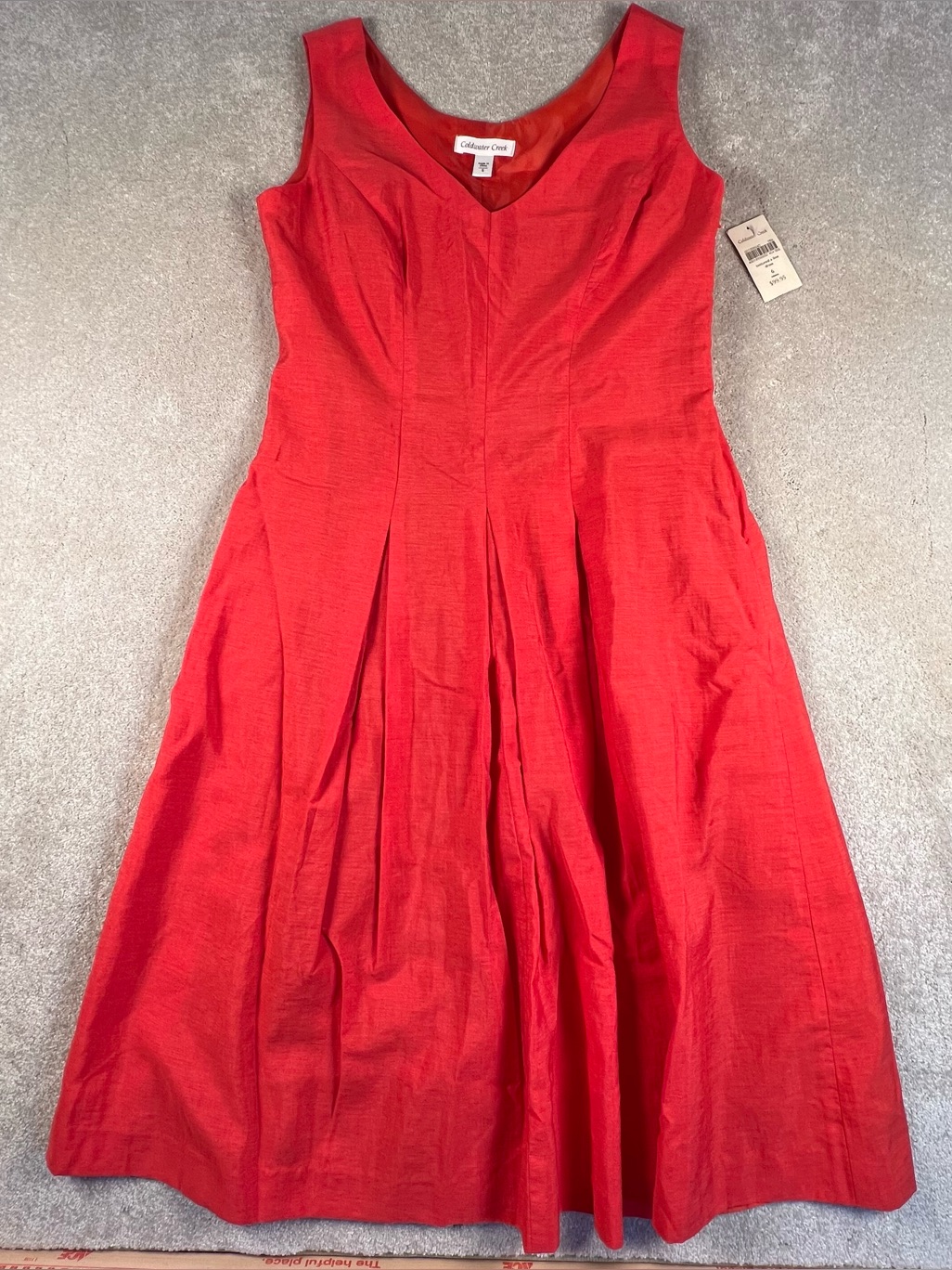 Coldwater Creek Dress Orange Sleeveless V Neck Workwear Party Nwt 6